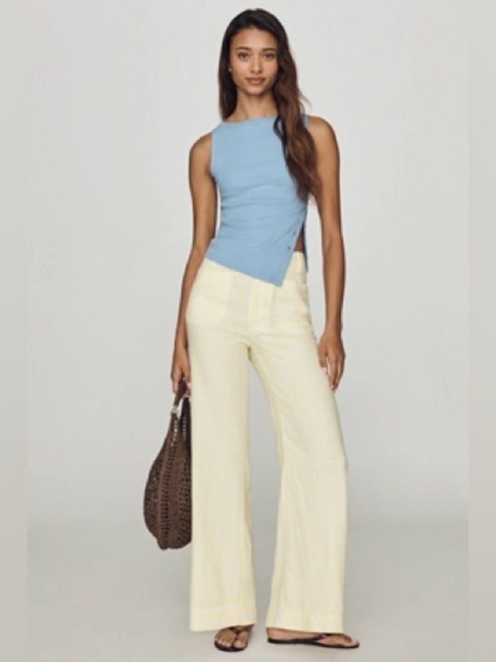 COLETTE LINEN STRETCH WIDE LEG PANTS BY MAEVE size 32T nwt